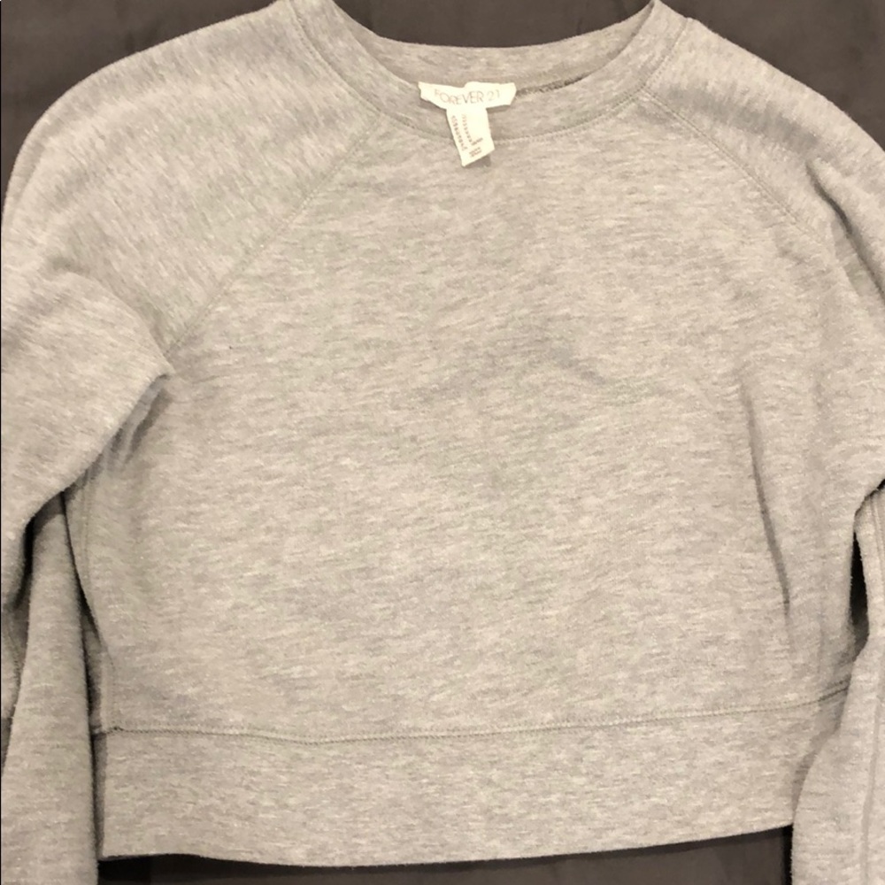 Forever 21 Cropped Gray Sweatshirt